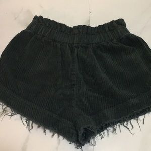 High waisted corduroy shorts
